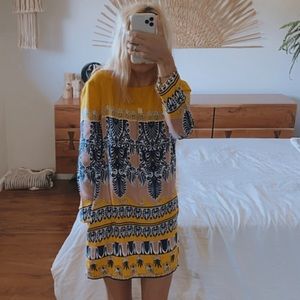 J. Crew Long-sleeve Yellow Shift Dress w/ Pockets